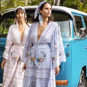 Filly Boo EMBROIDERED MAXI DRESS IN BABY LAVENDER